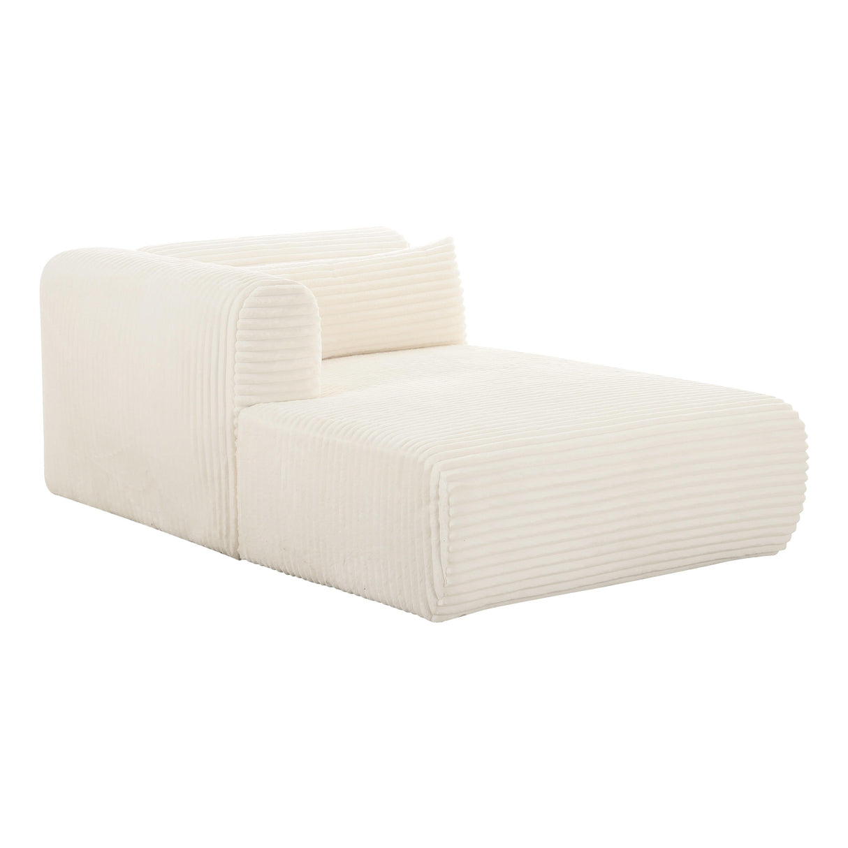 Tarra Fluffy Oversized Cream Corduroy Modular LAF Chaise