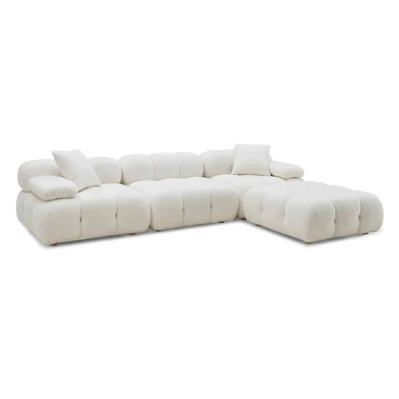 Calliope Cream Vegan Shearling 5-piece Modular Sectional