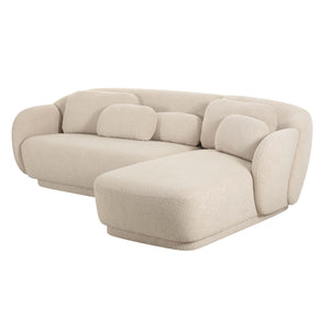 Misty Cream Boucle RAF Sectional - SOFA Set