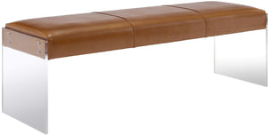 Envy Brown Vegan Leather/Acrylic Bench