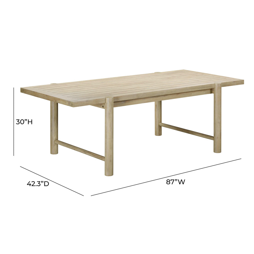 Gata Light Teak Outdoor Rectangular Dining Table