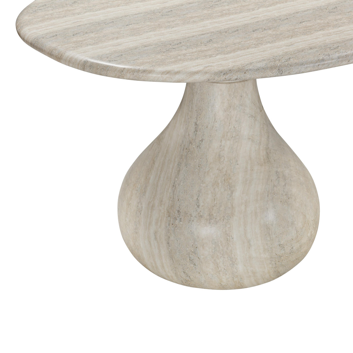 Smooch Faux Travertine Indoor / Outdoor Pedestal Dining Table