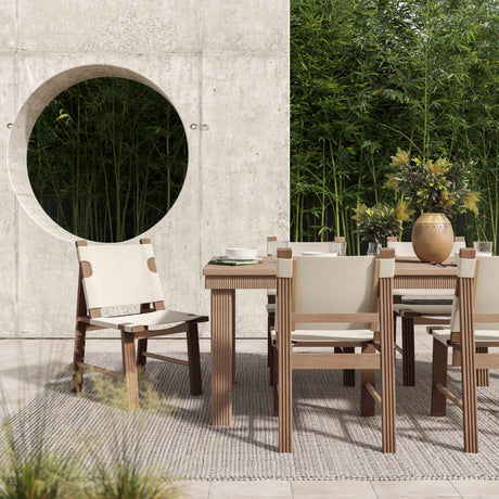 Cassie Natural 75 Inch Rectangular Outdoor Dining Table