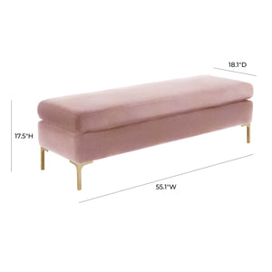 Delilah Blush Textured Velvet Bench