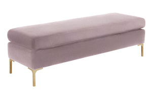 Delilah Blush Textured Velvet Bench