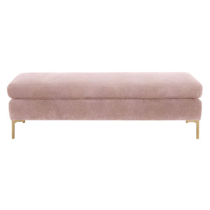 Delilah Blush Textured Velvet Bench