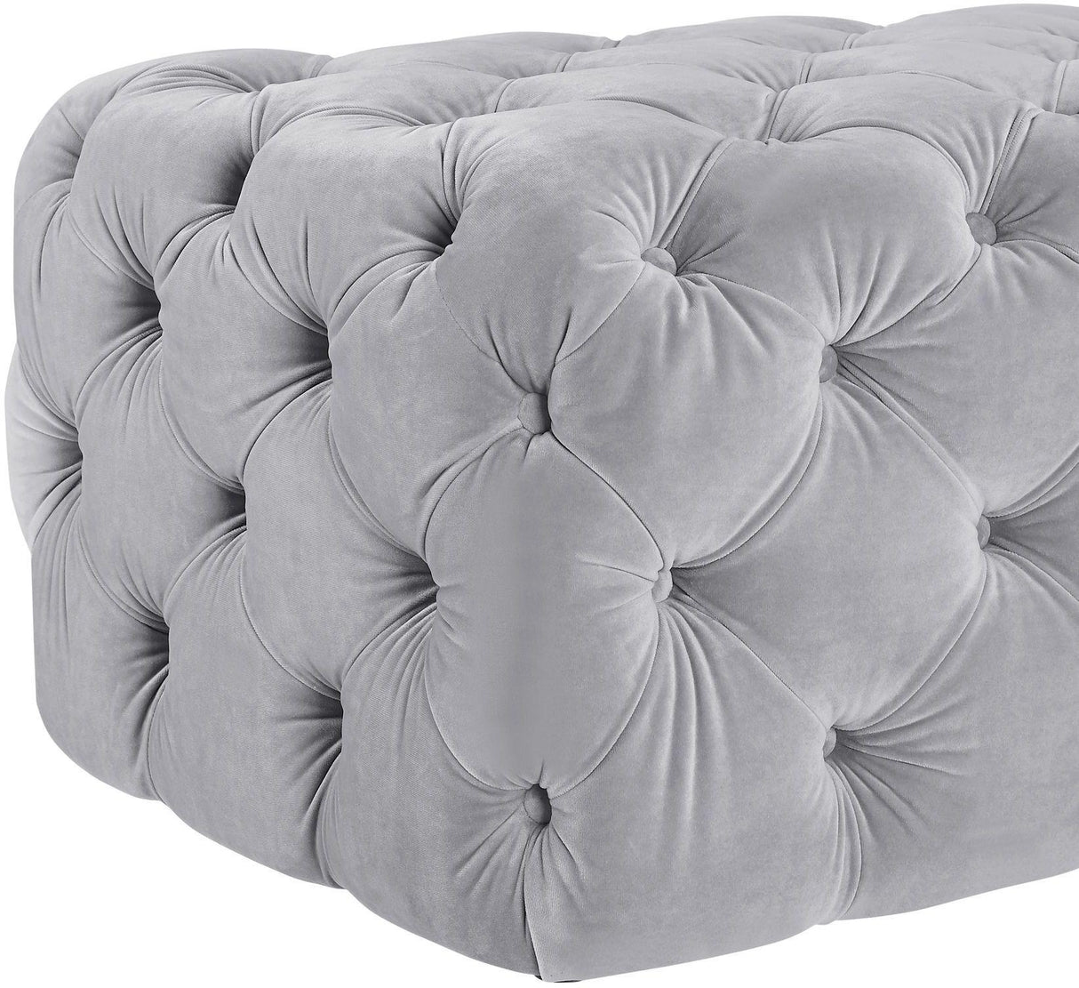 Kaylee Jumbo Grey Velvet Ottoman