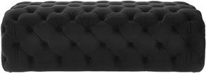 Kaylee Jumbo Black Velvet Ottoman