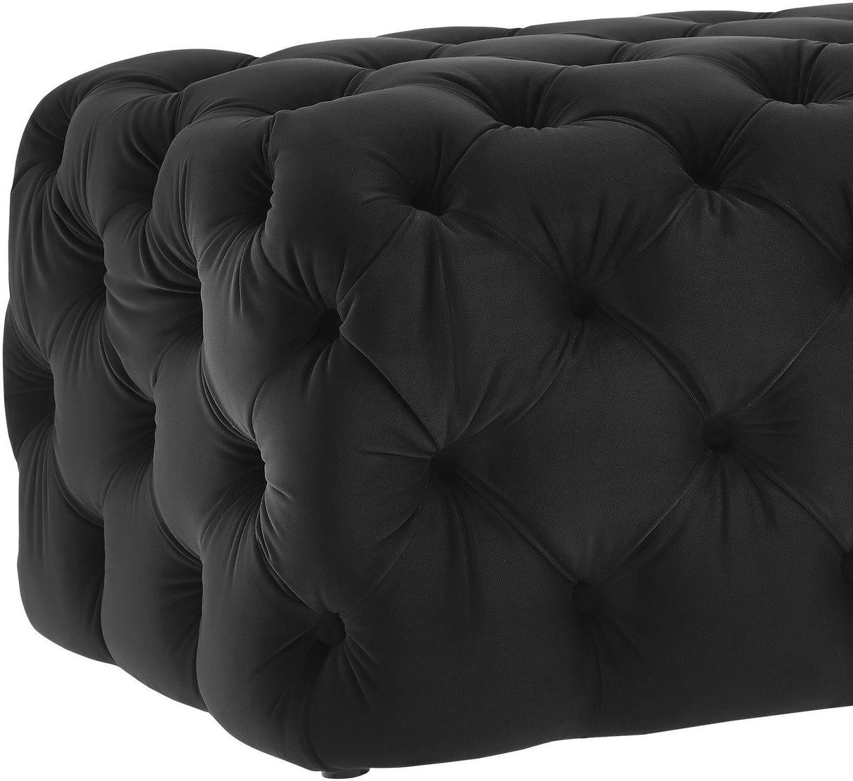 Kaylee Jumbo Black Velvet Ottoman