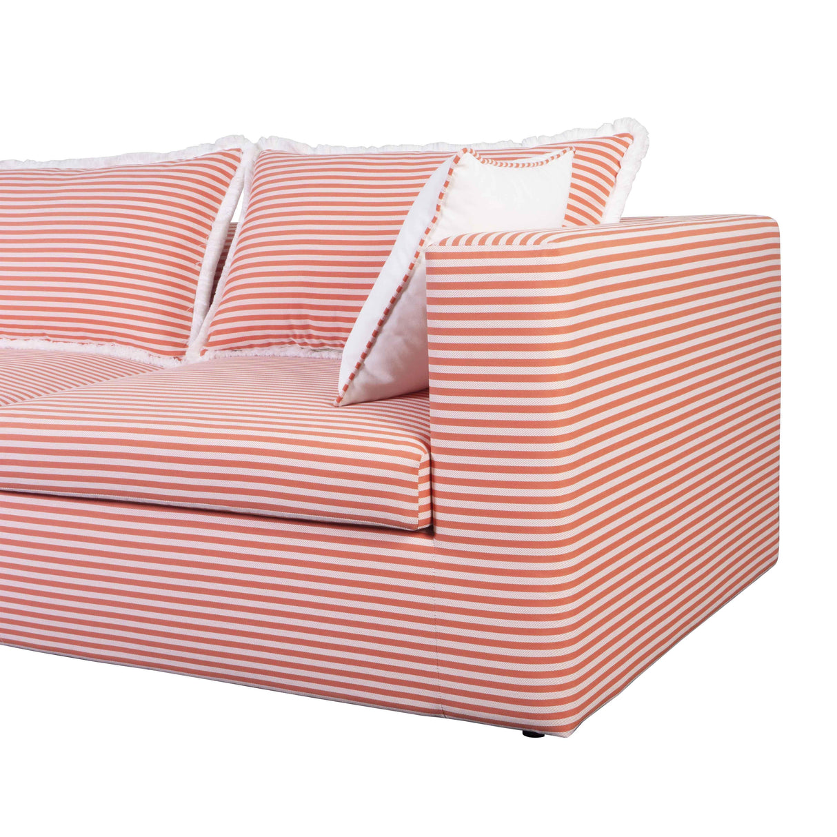 Salty Coral Striped Outdoor Sofa