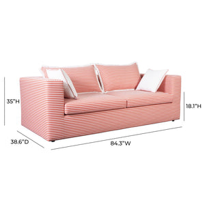 Salty Coral Striped Outdoor Sofa