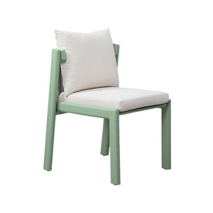 Nancy Mint Green and Cream Outdoor Dining Chair