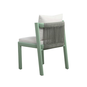 Nancy Mint Green and Cream Outdoor Dining Chair