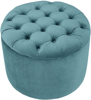 Queen Sea Blue Velvet Storage Ottoman