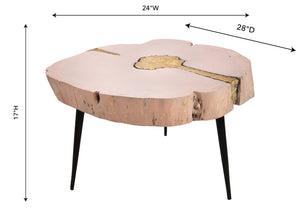 Timber Pink and Brass Cocktail Table