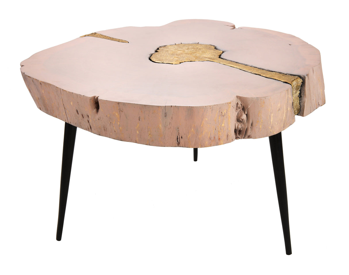 Timber Pink and Brass Cocktail Table