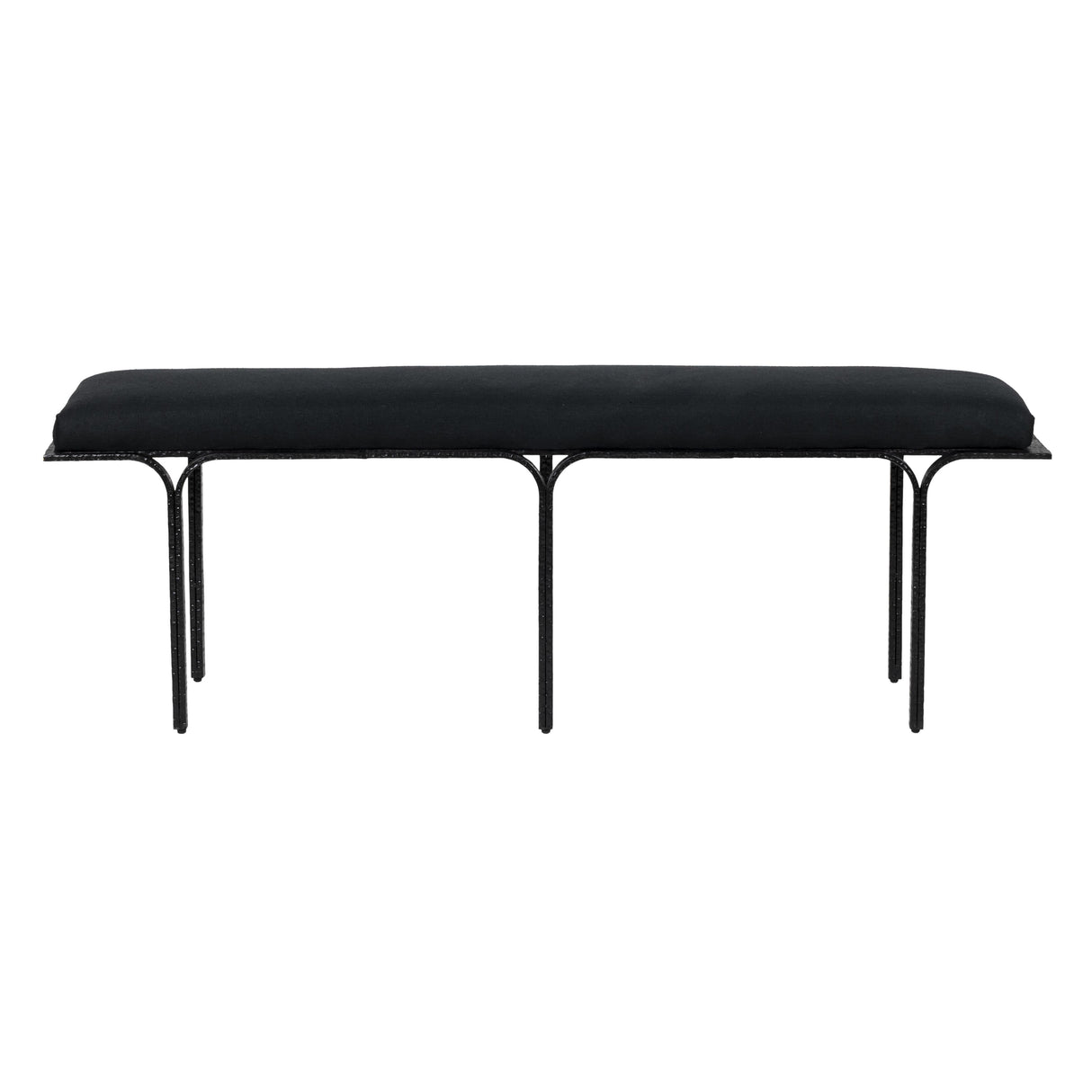 Bryn Black Linen Bench