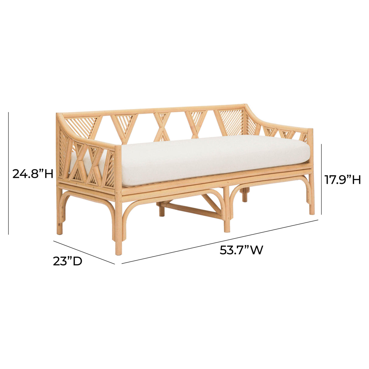 Jayla Natural Rattan Bench