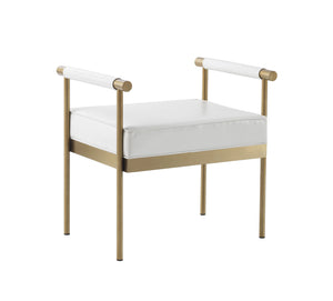 Diva White Vegan Leather Bench