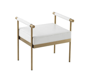 Diva White Vegan Leather Bench