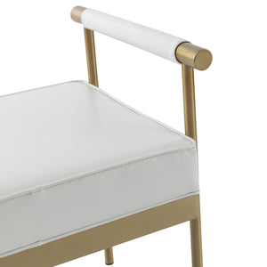 Diva White Vegan Leather Bench