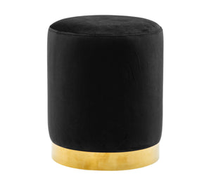 Pri Black Velvet Ottoman