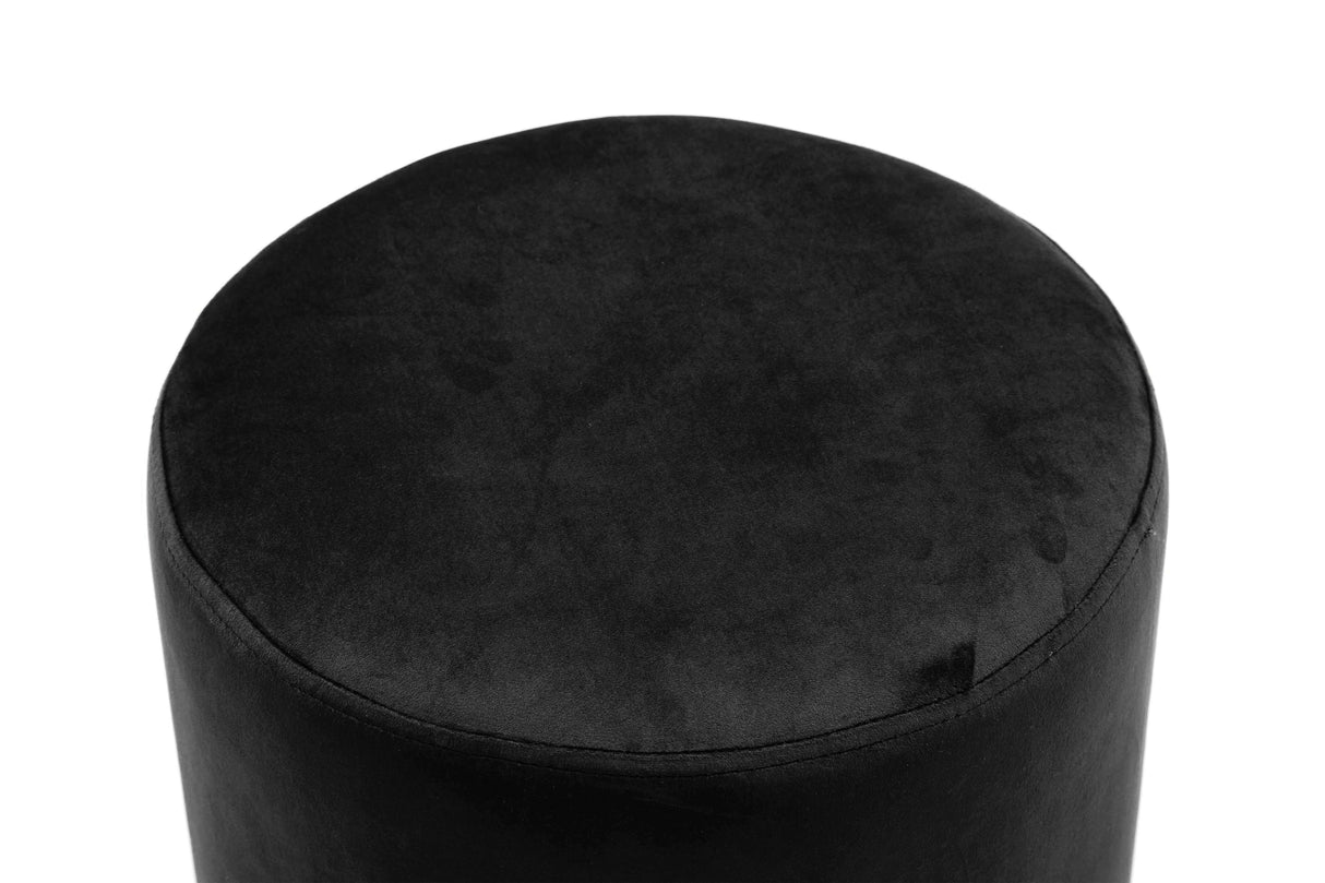 Pri Black Velvet Ottoman