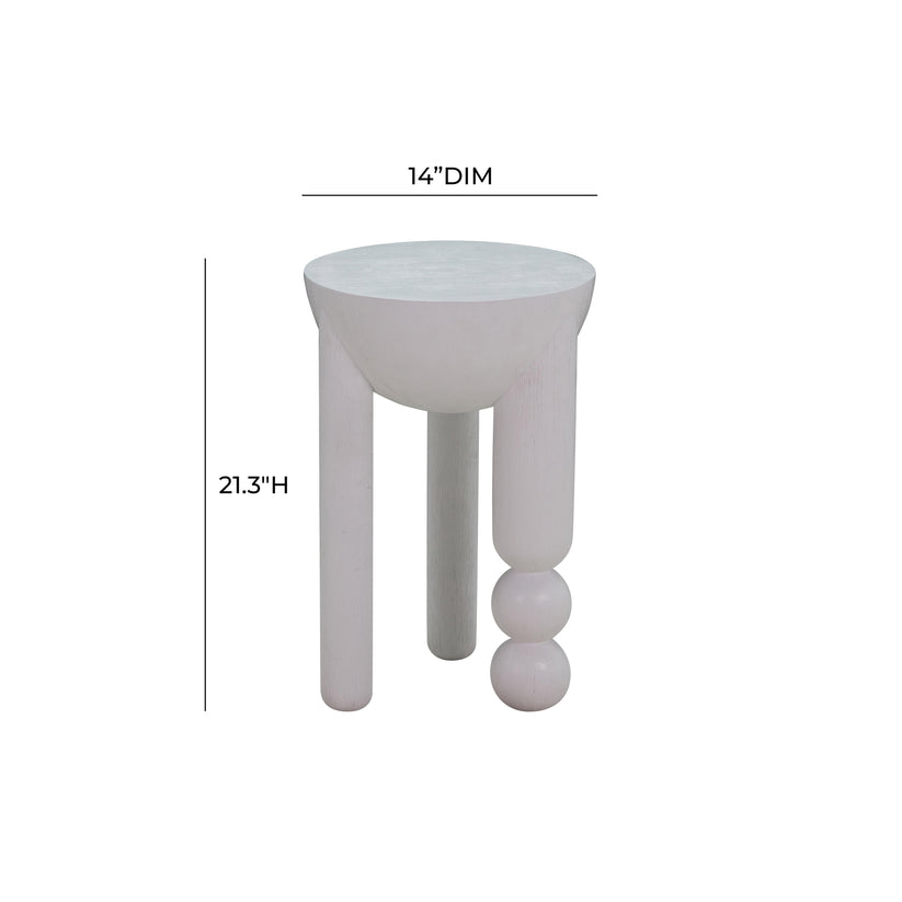 "Morse White Wooden Accent Table "