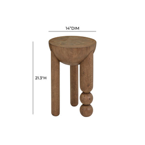 "Morse Cognac Wooden Accent Table "