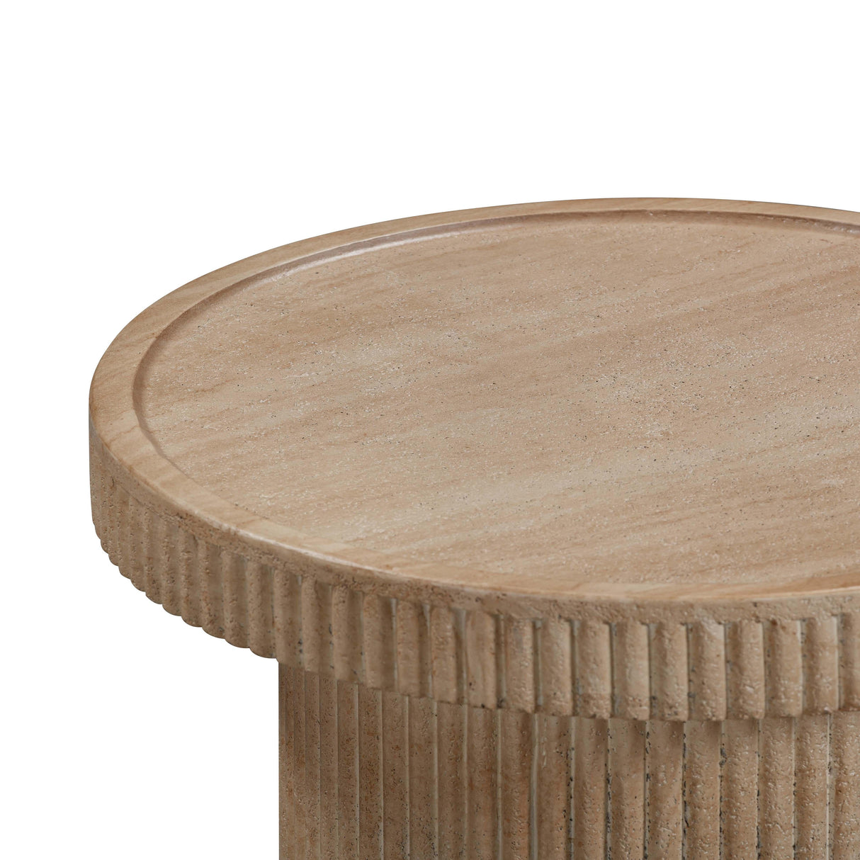 Darcy Faux Travertine Concrete Side Table