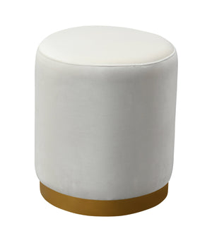 Opal Cream Velvet Ottoman