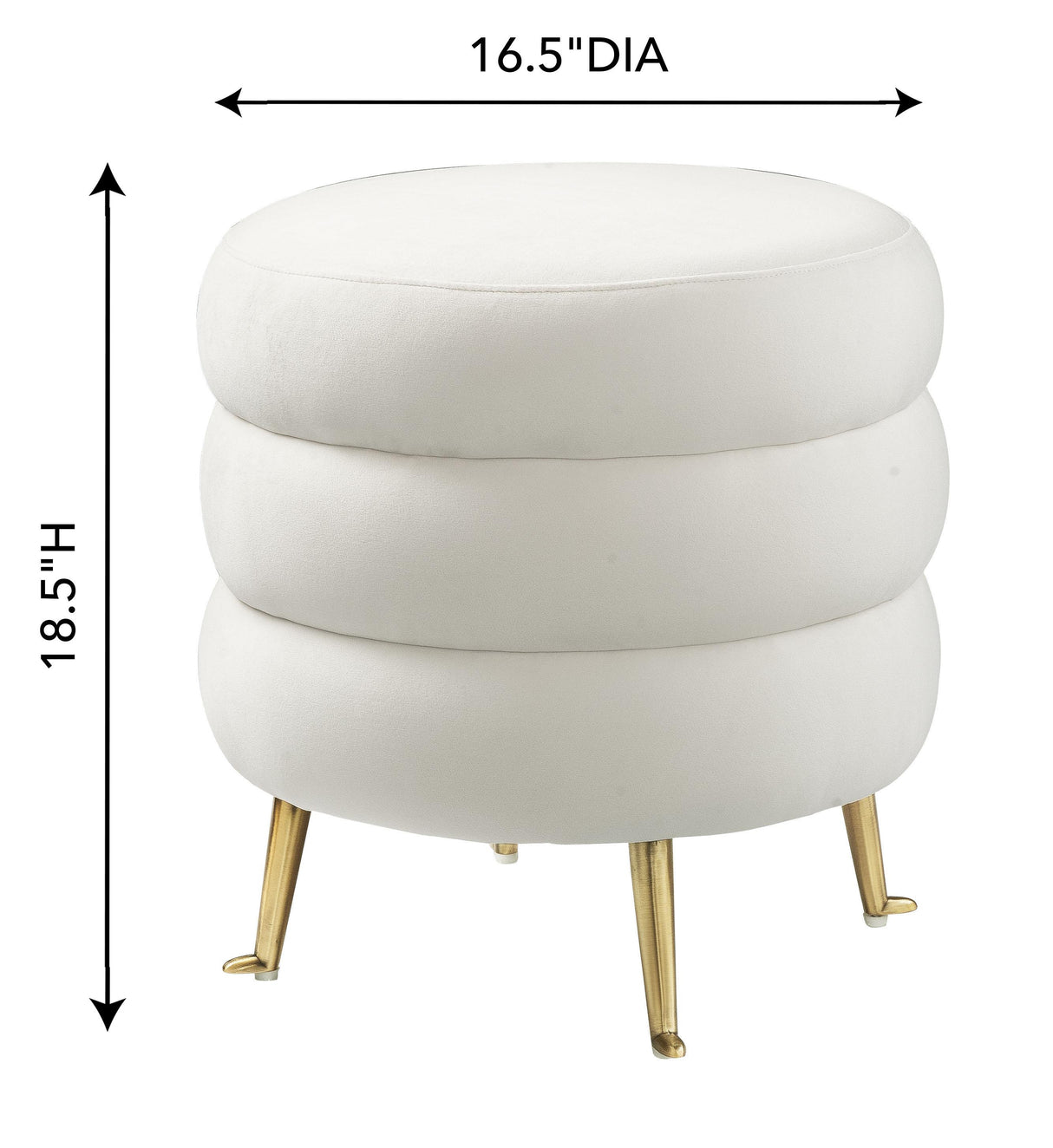 Ladder Cream Velvet Ottoman