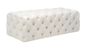 Kaylee Cream Velvet Ottoman