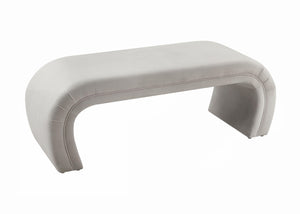 Kenya Light Grey Velvet Bench