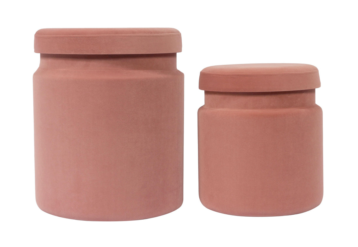 Kris Salmon Storage Ottomans - Set of 2