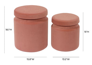 Kris Salmon Storage Ottomans - Set of 2