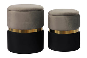 Gigi Grey Storage Ottomans - Set of 2