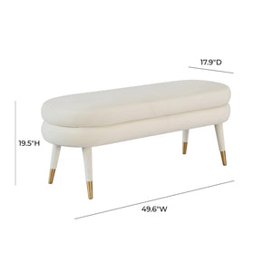 Betty Cream Velvet Bench