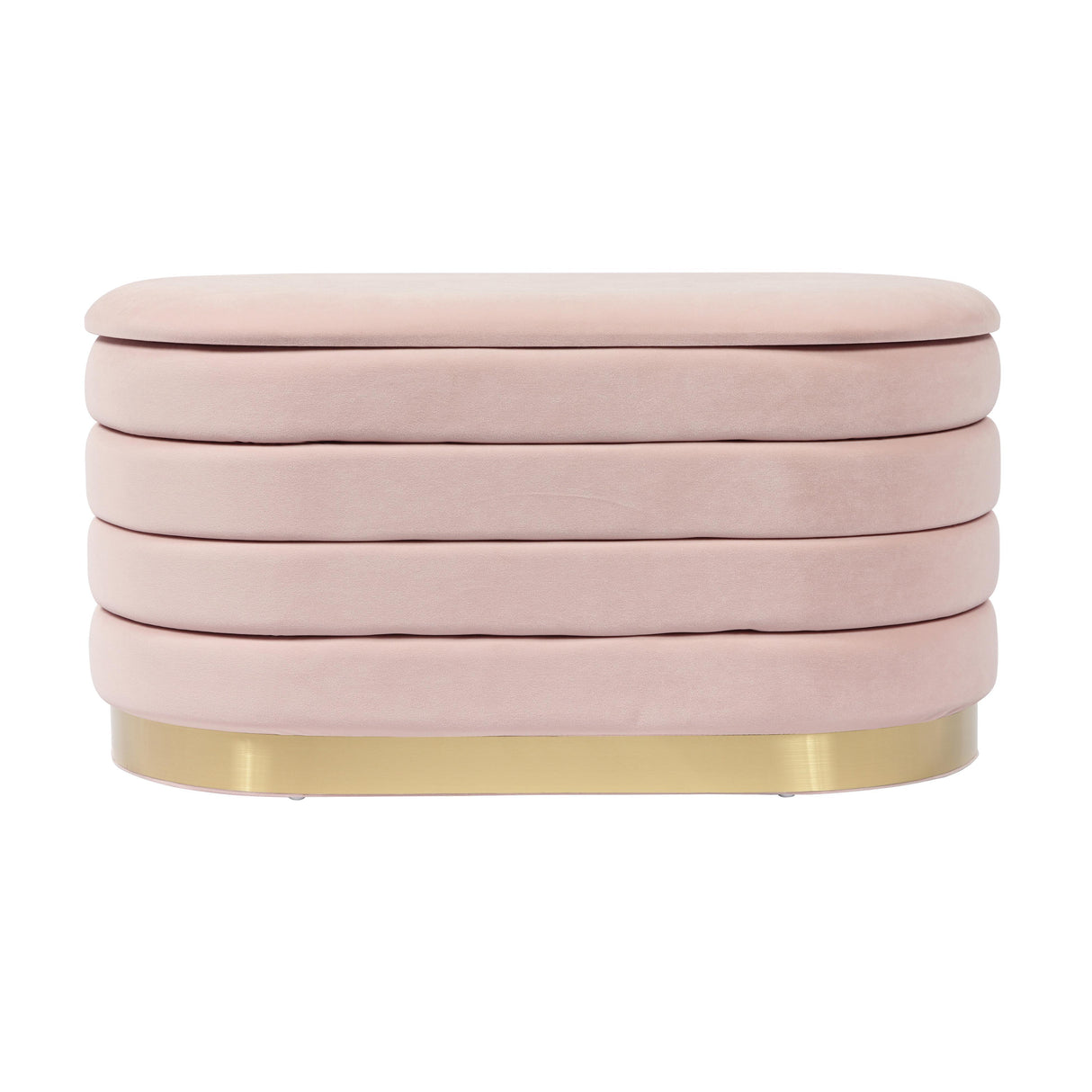 Lillian Blush Velvet Storage Bench