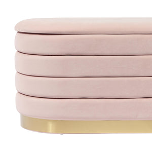 Lillian Blush Velvet Storage Bench