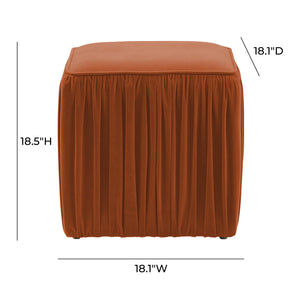 Morgan Cognac Pleated Ottoman