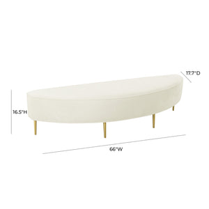 Bianca Cream Velvet Queen Bench