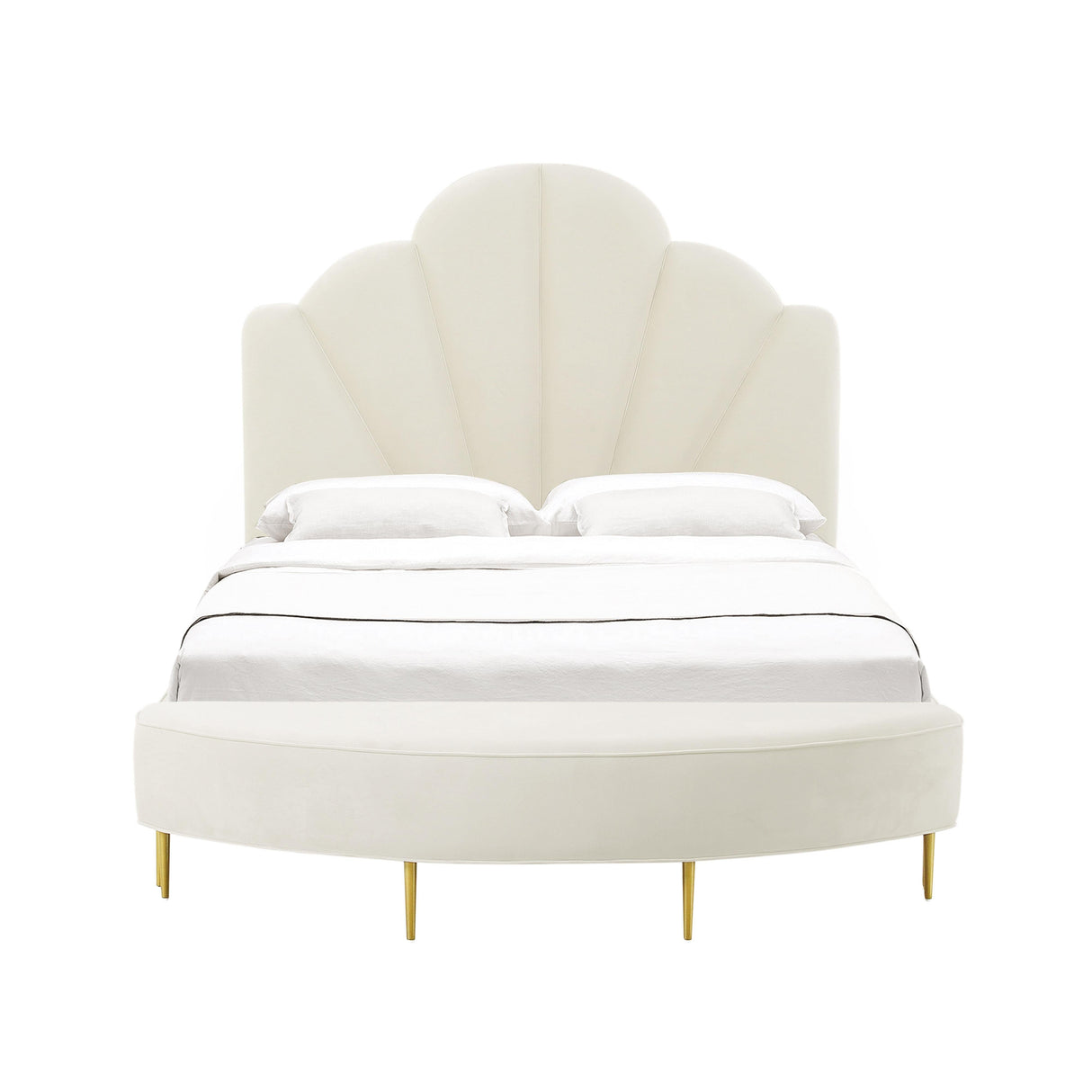 Bianca Cream Velvet Full Bench