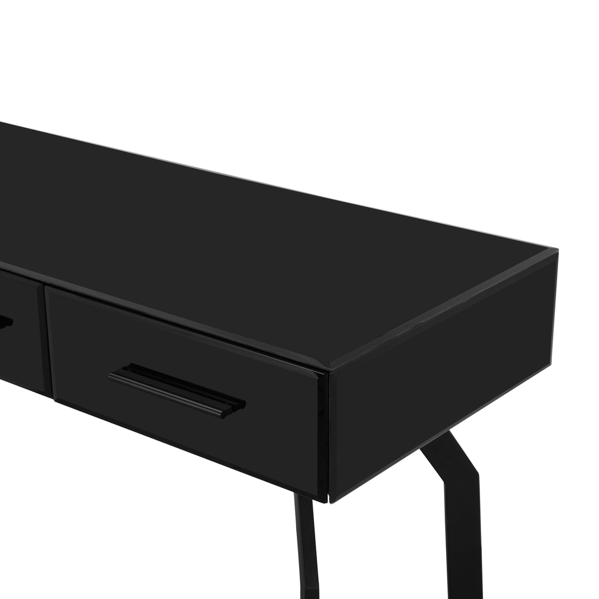 "Santana Black Glass Desk Console Table "