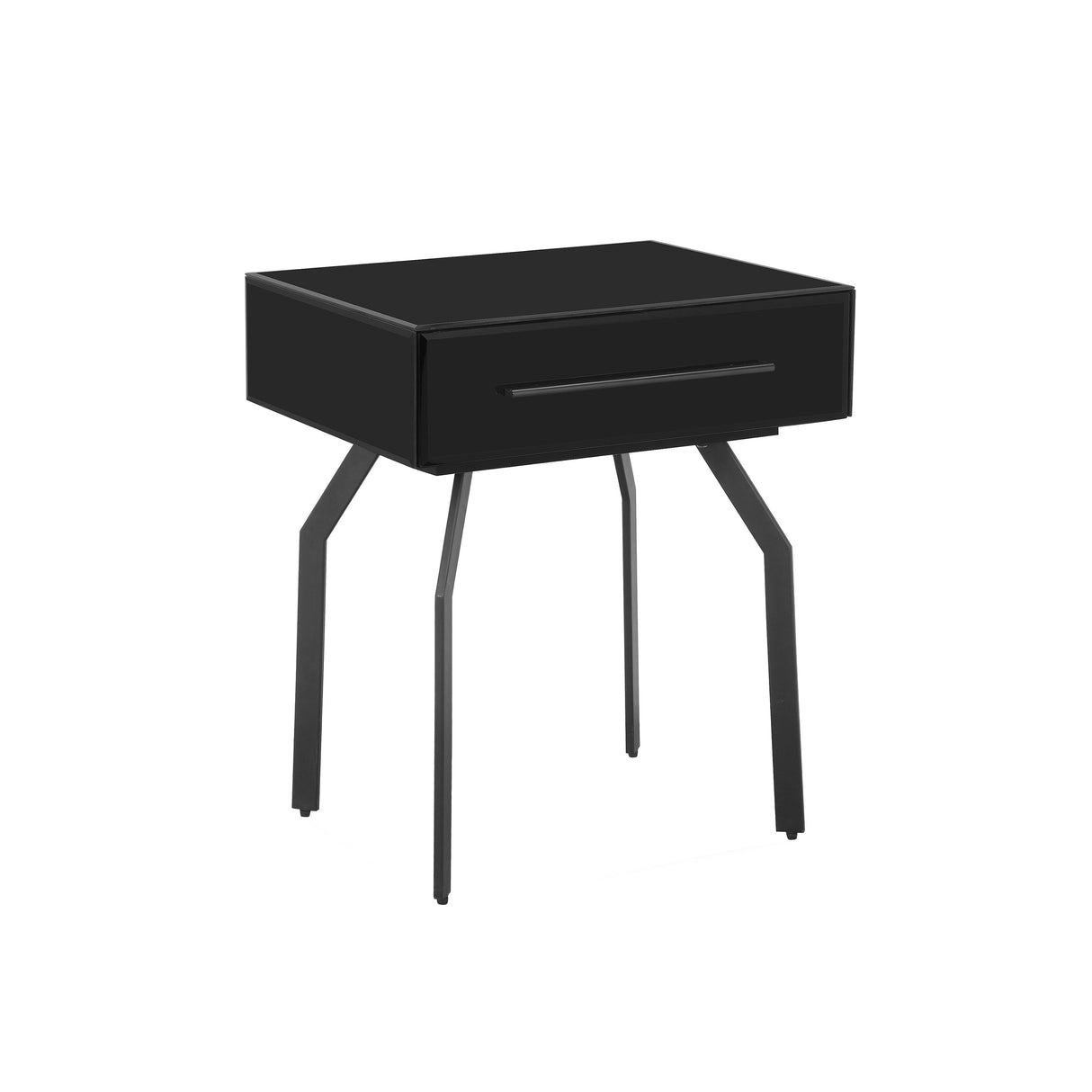 "Santana Black Glass Side Table "