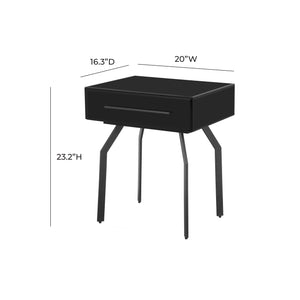 "Santana Black Glass Side Table "