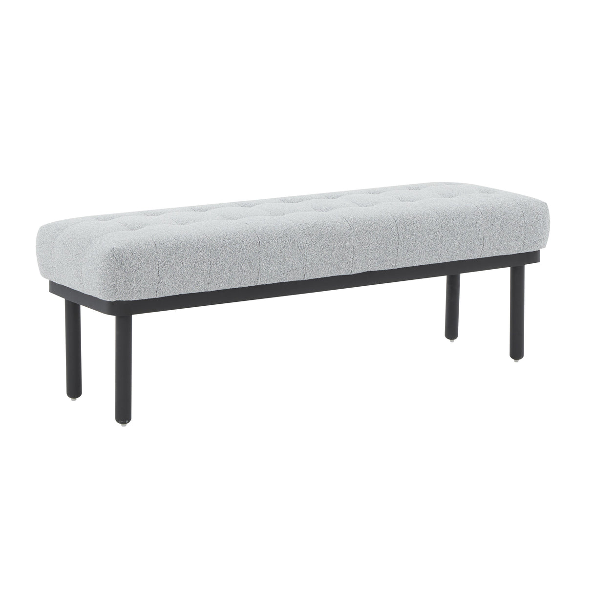 Olivia Grey Boucle Bench