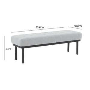 Olivia Grey Boucle Bench