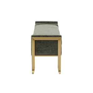 Ines Green Textured Velvet Bench