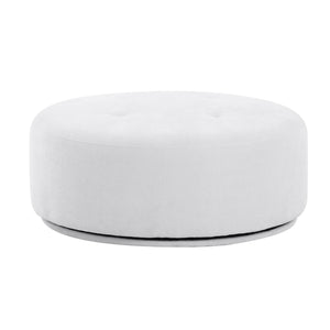 Fickle Grey Velvet Swivel Ottoman